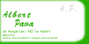 albert pava business card